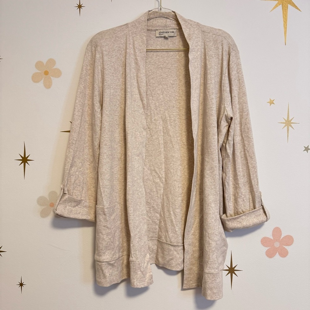 Women's Cream Open-Front Sweater
